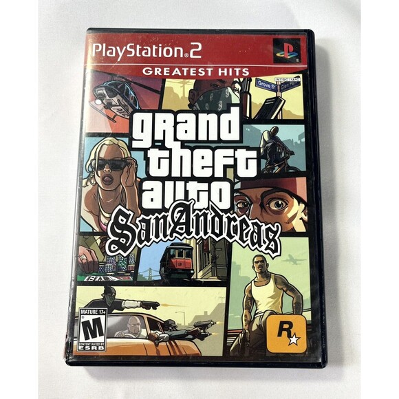 Rockstar Games Other - Grand Theft Auto San Andreas GTA PlayStation 2 Greatest Hits with Manual Tested